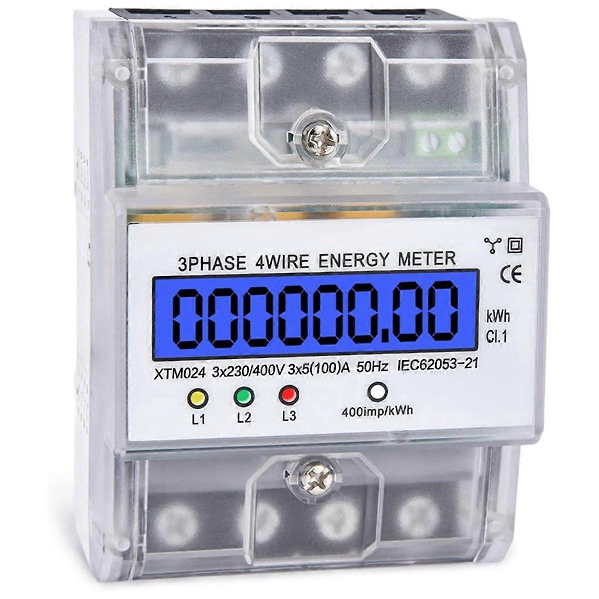 Drehstromzähler Dtm024, Digitales Lcd-display, Kilowattstundenzähler, 220/380 V, 5–100 A