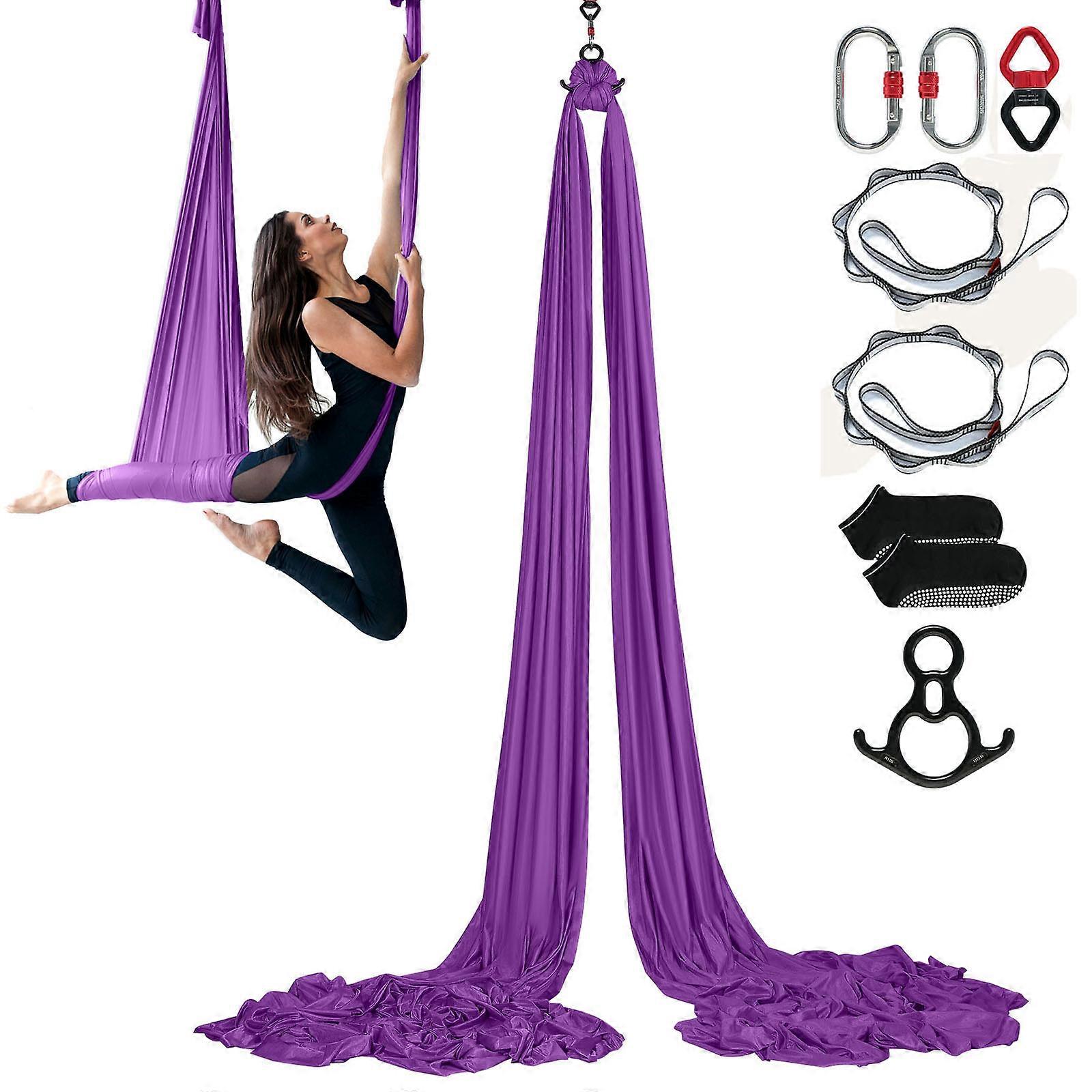 Aerial-yoga-hängematten-set Und Aerial-tuch, 8,7 Yards (8 M), Aus 100 G/m² Nylongewebe Und Komplettem Aufhängungszubehör.