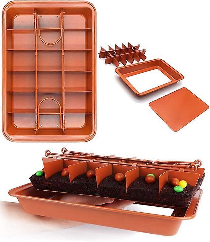 Brownieform Mit Trennwänden – Eck-brownieform Aus Edelstahl Mit Ausstecher Für 18 Vorgeschnittene Brownies Auf Einmal