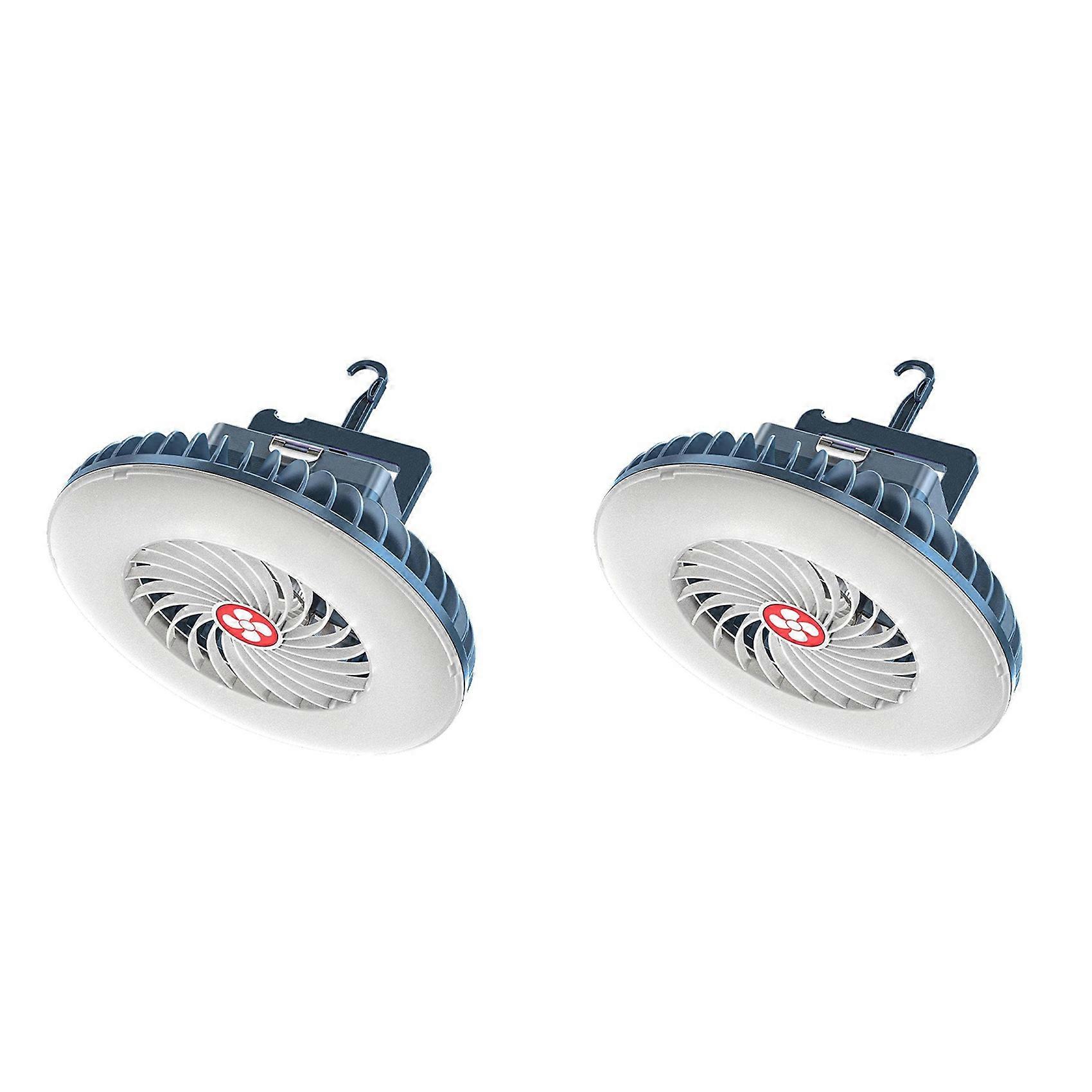 Tragbare Campingventilatoren Mit Leds, Betrieben Mit Einem Wiederaufladbaren Usb-akku, Geeignet Für Zelte, Autos Und Notfallsituationen.