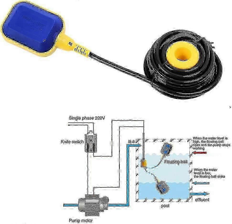 Automatischer Schwimmerschalter, Kompatibel Mit 220v 10a Tankpumpen Und 4m Kabeln