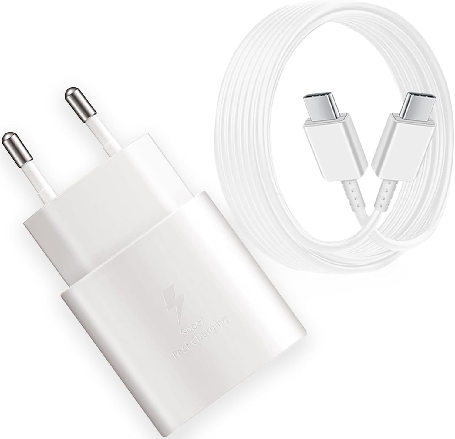 25-w-usb-c-schnellladegerät Kompatibel Mit Samsung Galaxy S24/s23/s22, Weiß, 25 W