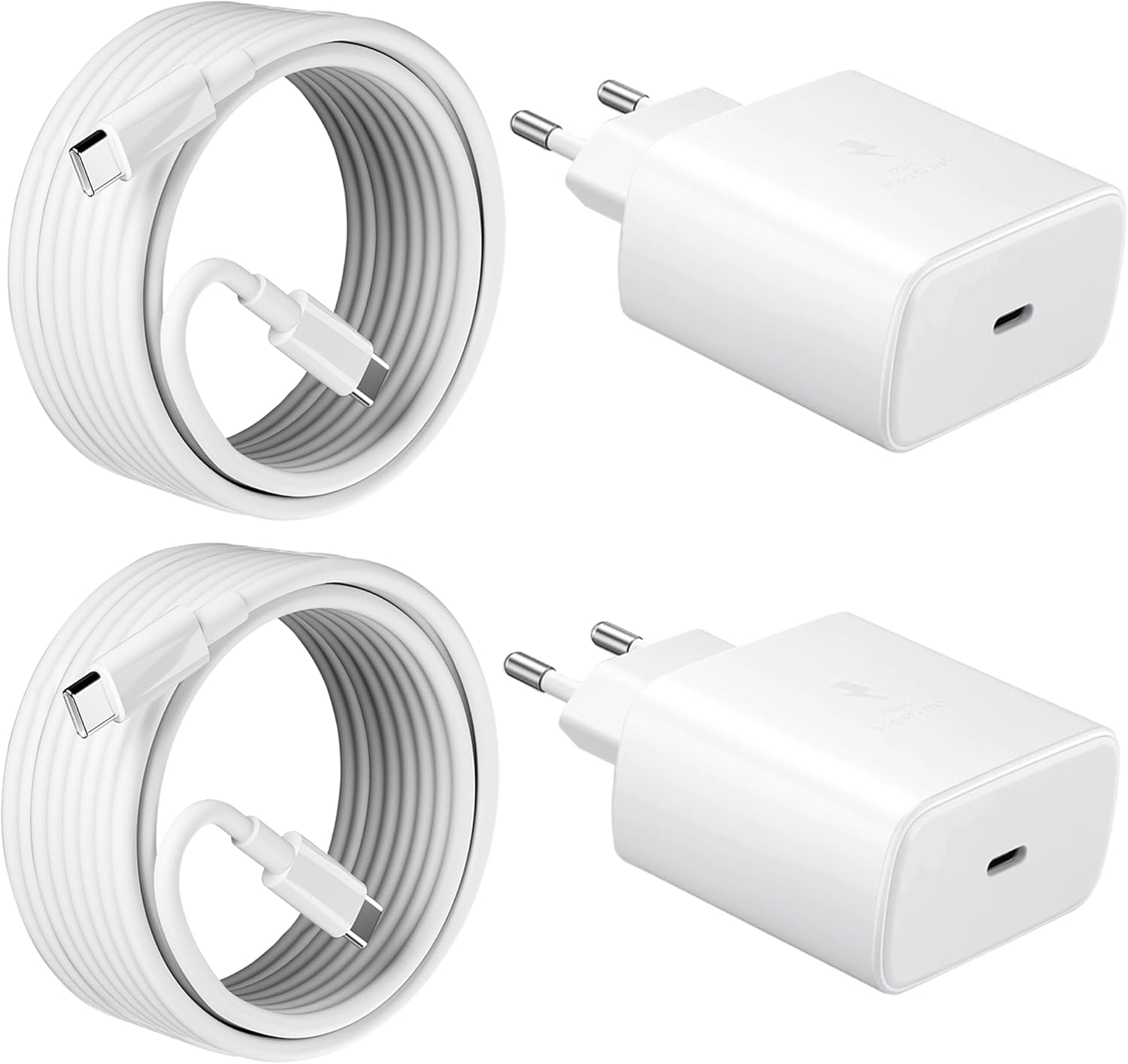 45-w-usb-c-schnellladegerät Und 2-m-kabel (2er-pack) – Kompatibel Mit Samsung Galaxy S24/s23/s22, A54 (2er-pack)