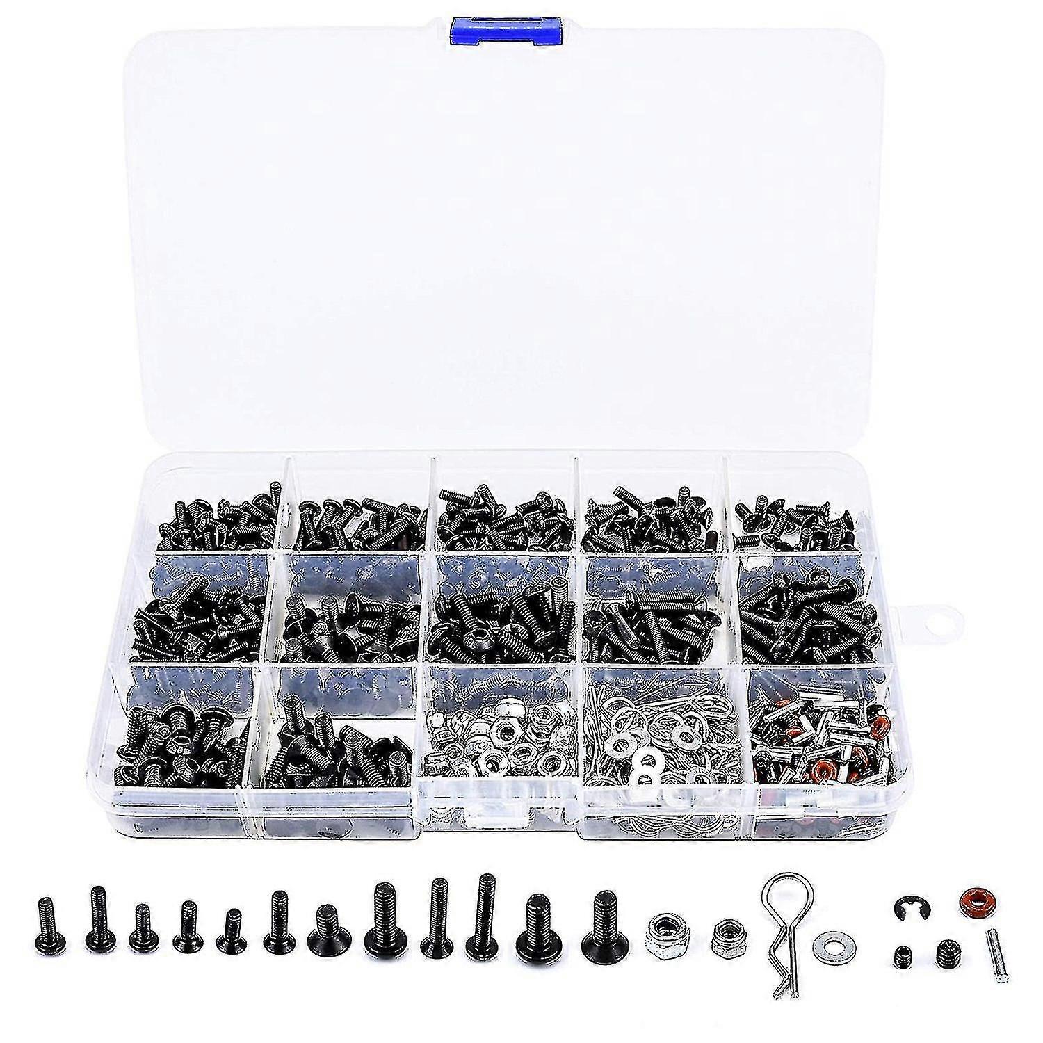 500-teiliges Rc-car-schraubenset (sechskantschrauben, Muttern, Ösen), Reparaturwerkzeug Kompatibel Mit Arrma 1/8 Und 1/16 Maßstab.