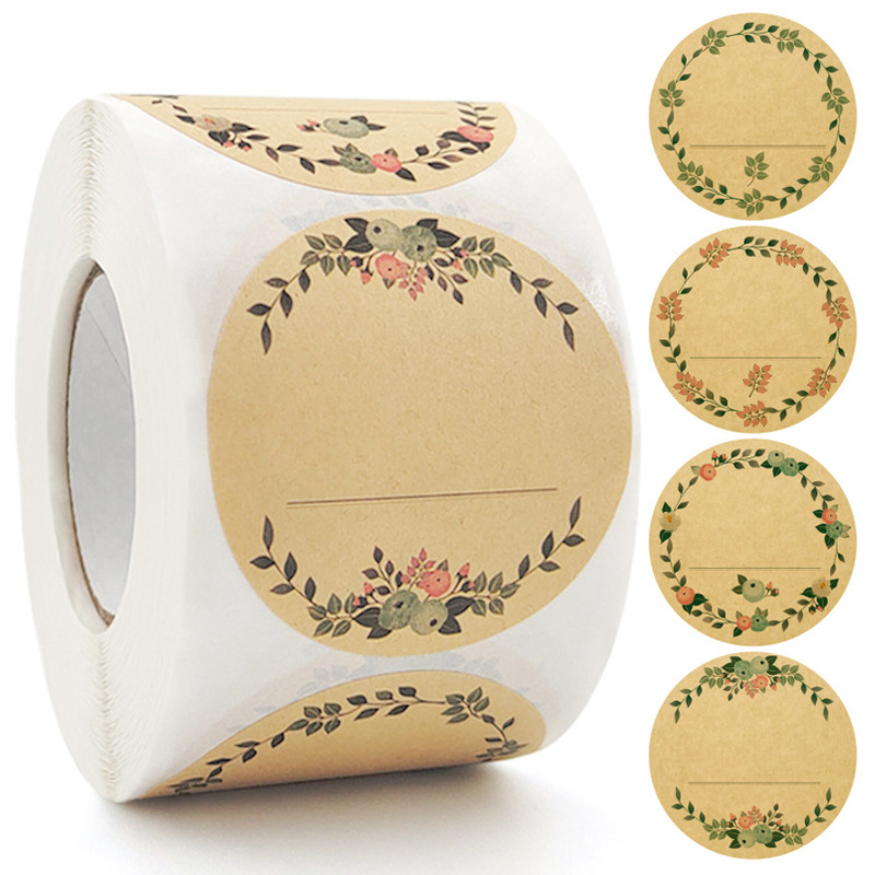 500 Selbstklebende Kraftpapieretiketten, 5 Cm, Jam J