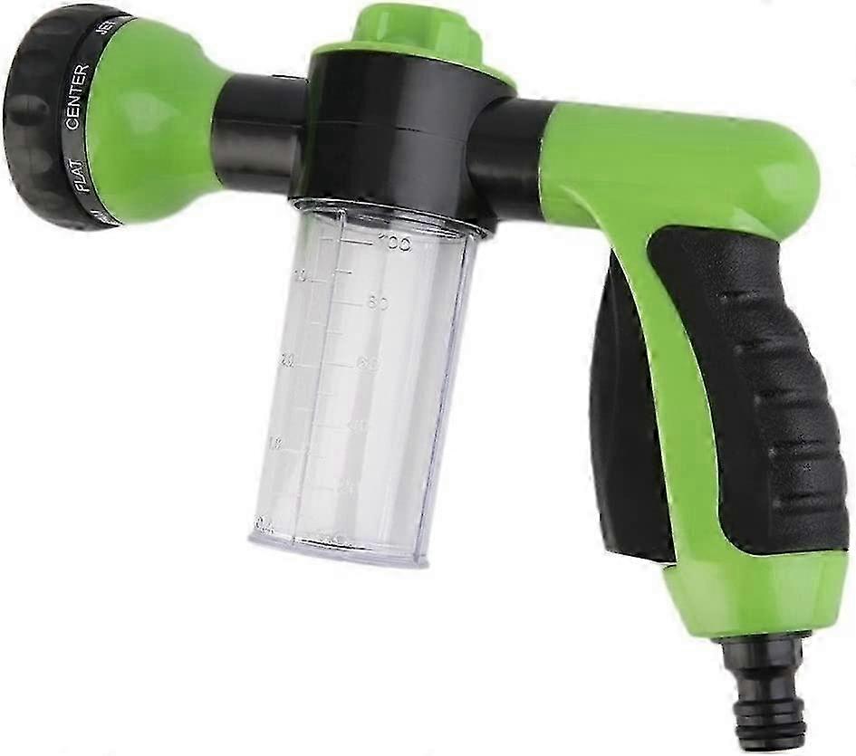 Grüne Spritzpistole Mit Seifen- Oder Düngemittelbehälter, Hochdruckreiniger, Bewässerungszubehör, 8 Wasserdüsen, Schlauchsprüher Mit Spender