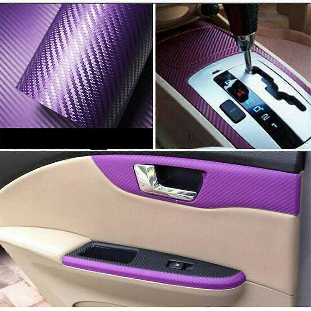 3d-vinylaufkleber In Lila Carbonfaser-imitation Für Autos, Innenausstattung, Verkleidung Und Werkzeug Inklusive.