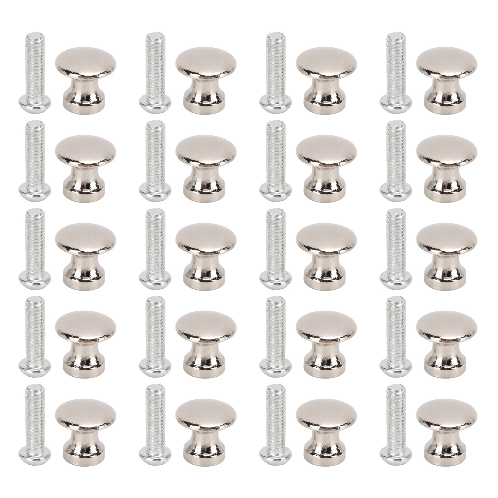 20 Sets Kleiner Einzellochgriffe 12x11 Mm Aus Zinklegierung, Für Schmuckkästchen Und Schubladen, Runder Kopf, Silberweiß [nx]