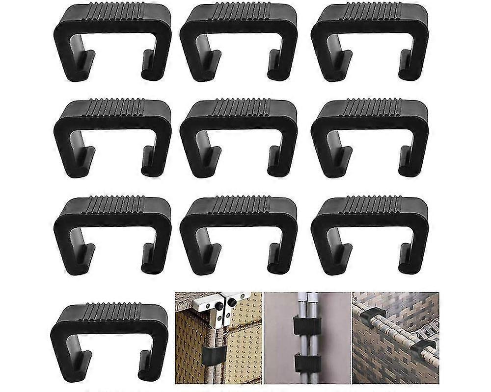 10 Befestigungswinkel Für Sofas Und Sessel Aus Künstlichem Rattan Für Den Außenbereich (schwarz)