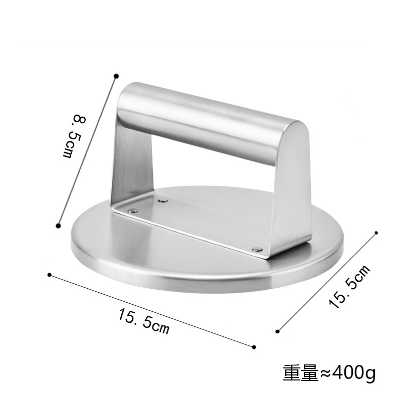 Hamburgerpresse Mit Rand, 15 Cm Hamburgerzerkleinerer Aus Edelstahl, Hamburgergrillwerkzeug