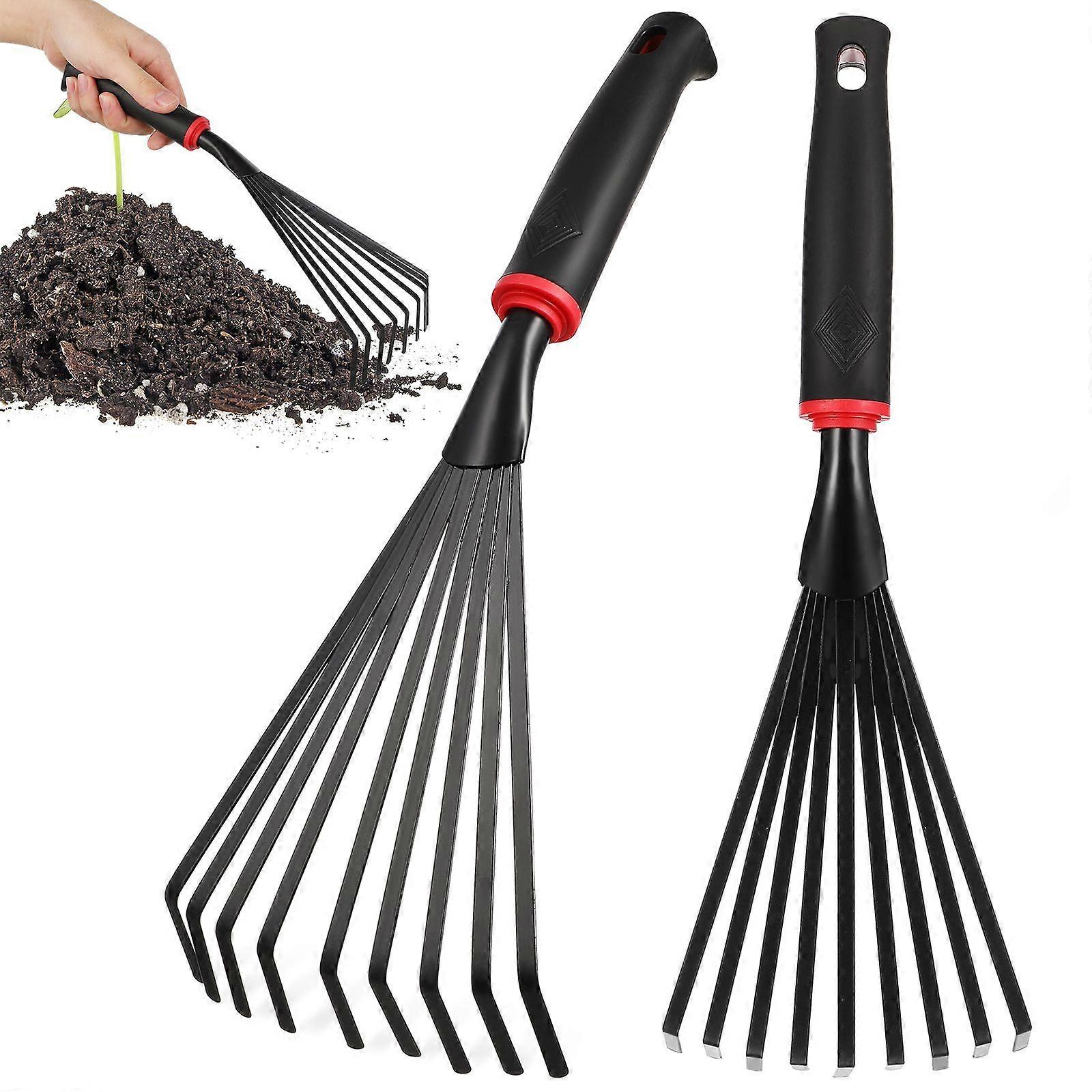 2 Gartenrechen Mit Kurzem Stiel, Kleine Metallrechen, Handgartengeräte