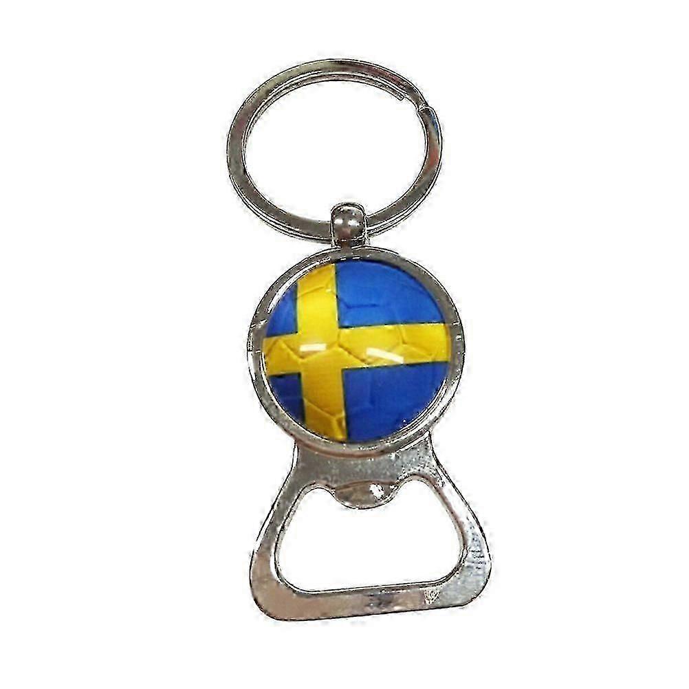 Flaschenöffner In Form Eines Schlüsselanhängers Mit Flaggenmotiv, Klauenförmig, Für Die Tasche, Kleiner Bierflaschenöffner, Originelles Accessoire, Kompatibel Mit Der Schwedischen Flagge.