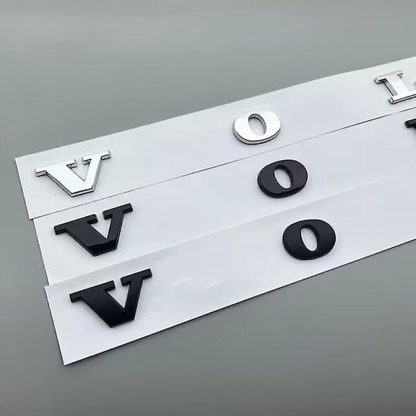 Abs-logo/emblem Für Die Heckklappe, Kompatibel Mit Volvo C70/c30/s60/s60l/xc90/xc60/v60/v40/s80/s80l, Auto-styling-aufkleber, Glänzend Schwarz