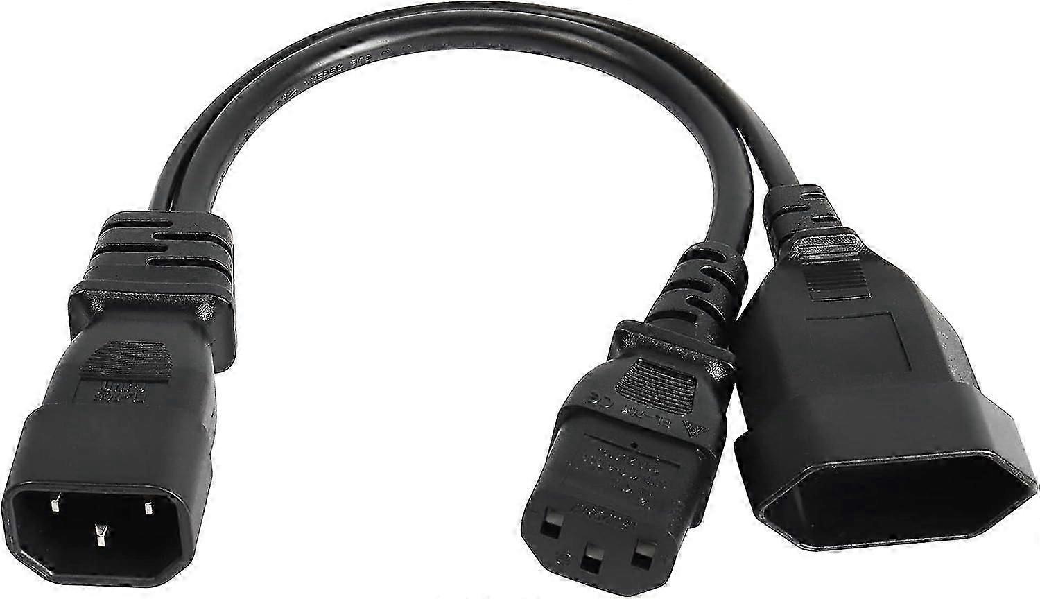 Iec 14 Stecker Auf Iec 13 Buchse Netzkabel Mit Euro Cee7/16 Buchse Splitter, Kompatibel Mit Verlängerungskabel