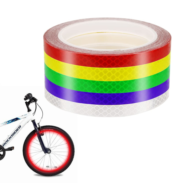 Rollen Mit Reflektierenden Aufklebern, Geeignet Für Fahrräder, Farbiges Reflexband, Selbstklebendes Sicherheitsband, Wasserfestes Warnband (1 Cm 8 M)