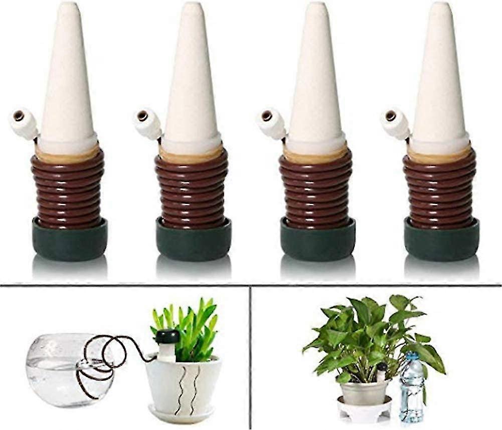 4-teiliges Keramik-tropfbewässerungsset Mit Automatischer Bewässerung, Kompatibel Mit Pflanzen, Für Garten, Haus, Innen- Und Außenbereich.