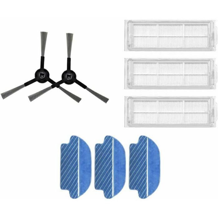 Filter, 2 Seitenbürsten Und 3 Wischpads, Kompatibel Mit Dem Proscenic M6 Pro Saugroboter