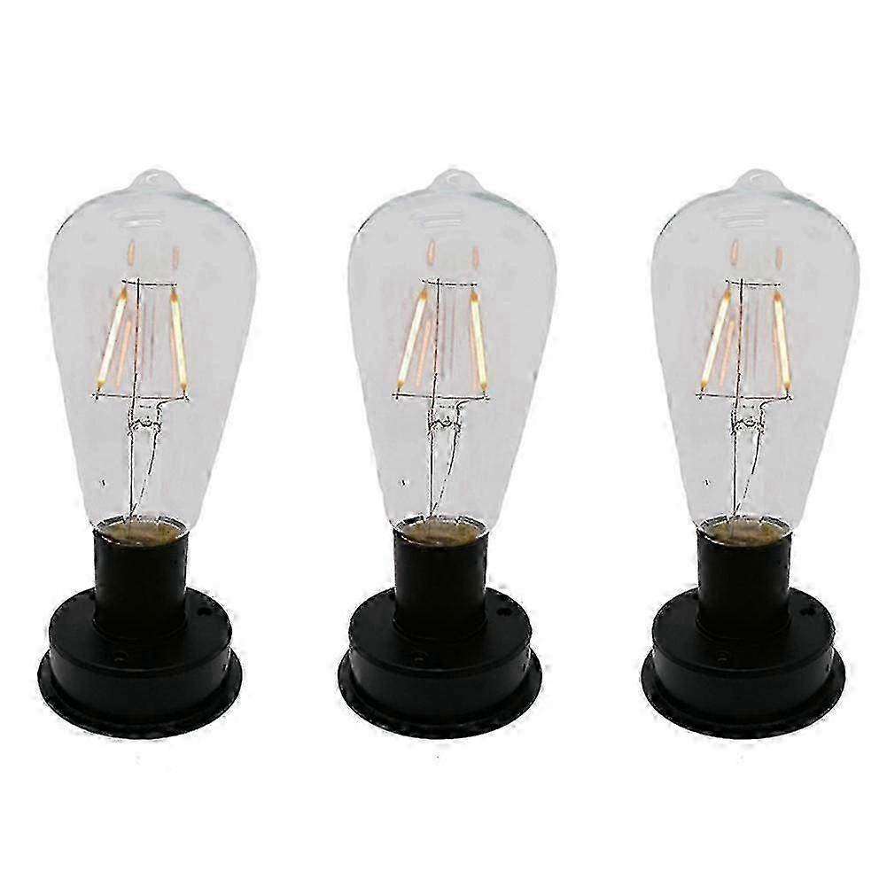 Set Mit 3 2800k Wolframfaden-led-solarlampen Mit Automatischem Lichtsensor, Zaun-nachtlicht, Geeignet Für Den Garten.