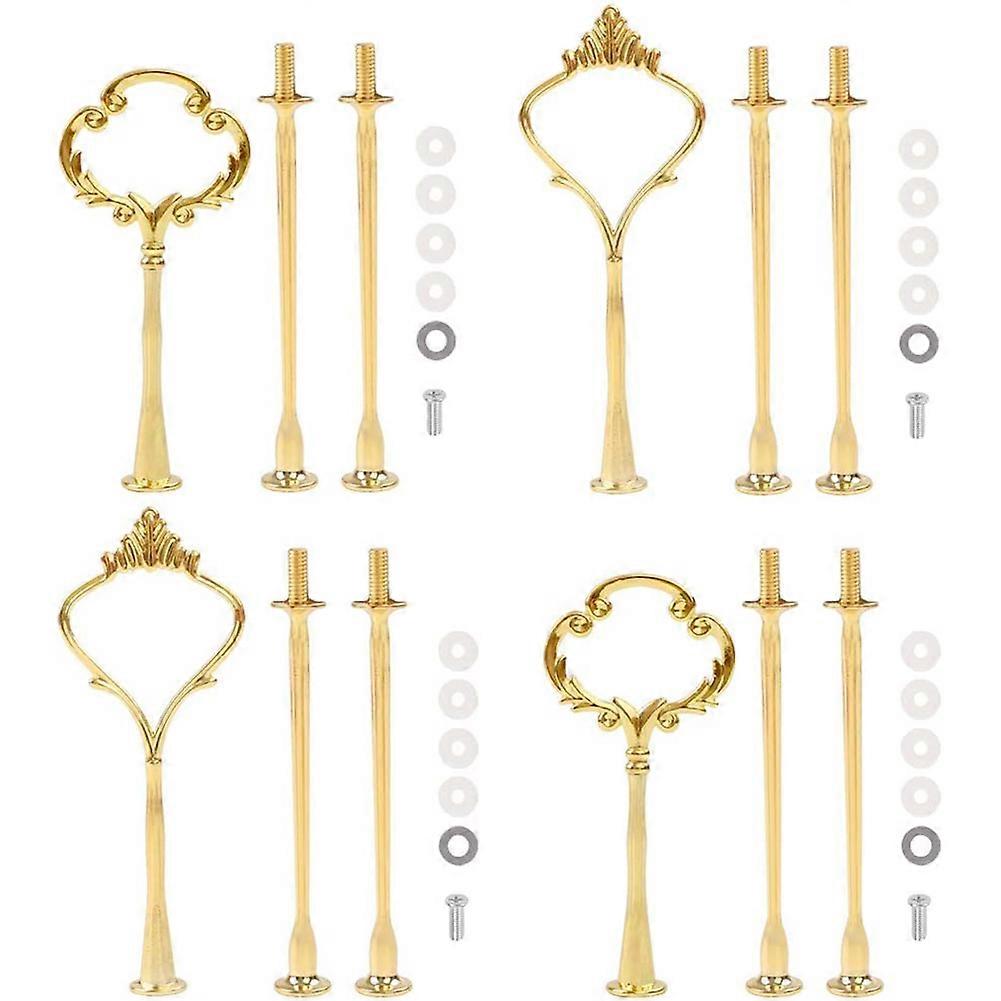 Set Mit 4 Dreistöckigen Tortenständern Mit Griffen, 2 Ausführungen, Gold