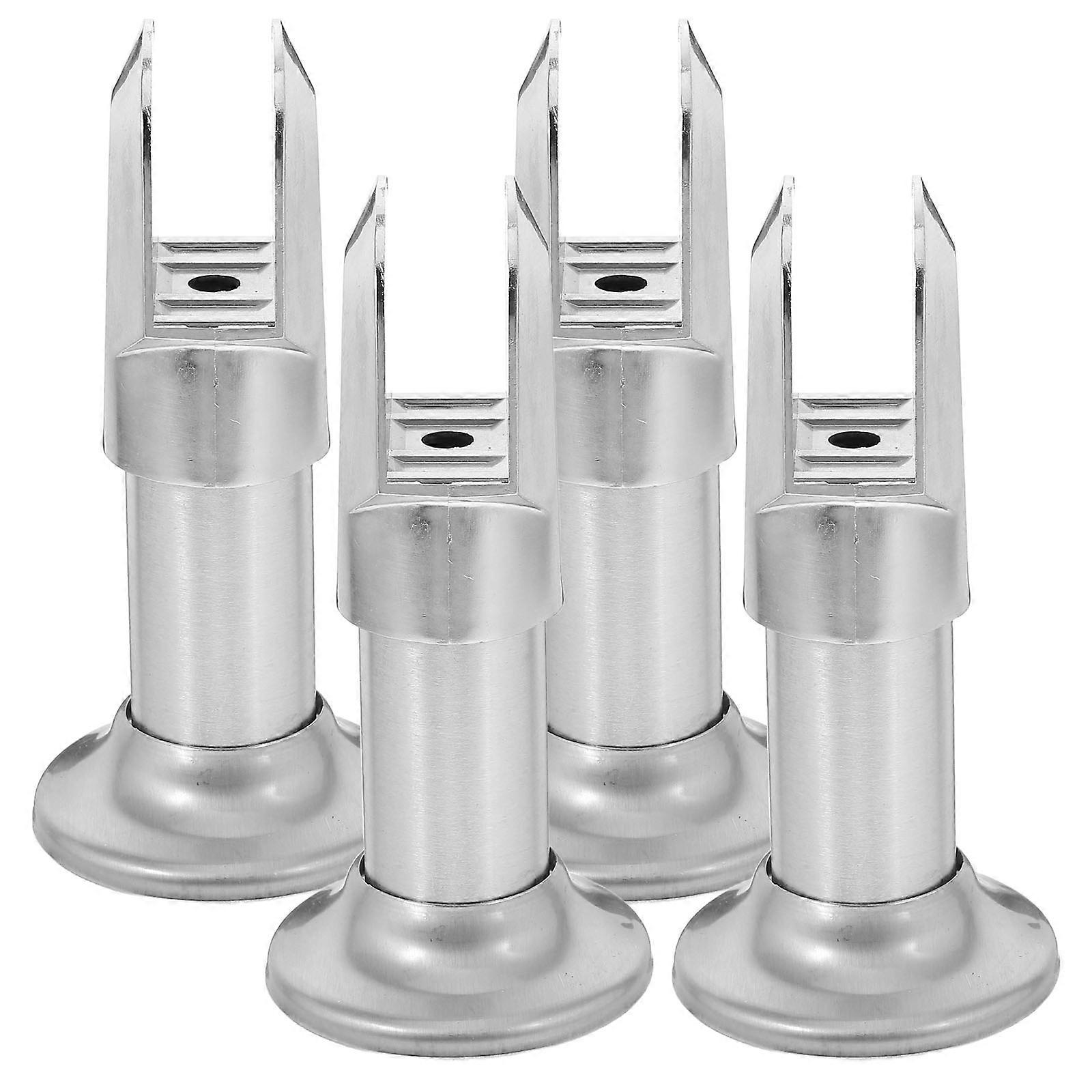 Wc-trennwandfüße Aus Aluminiumlegierung, Maße 14,50 X 6,00 X 1,80 Cm, Silberfarben, 4er-set
