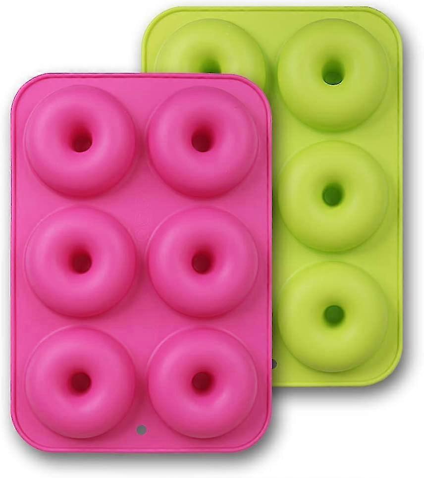 Set Mit 2 Lebensmittelechten Silikonformen Mit Antihaftbeschichtung, Grün Und Rosa