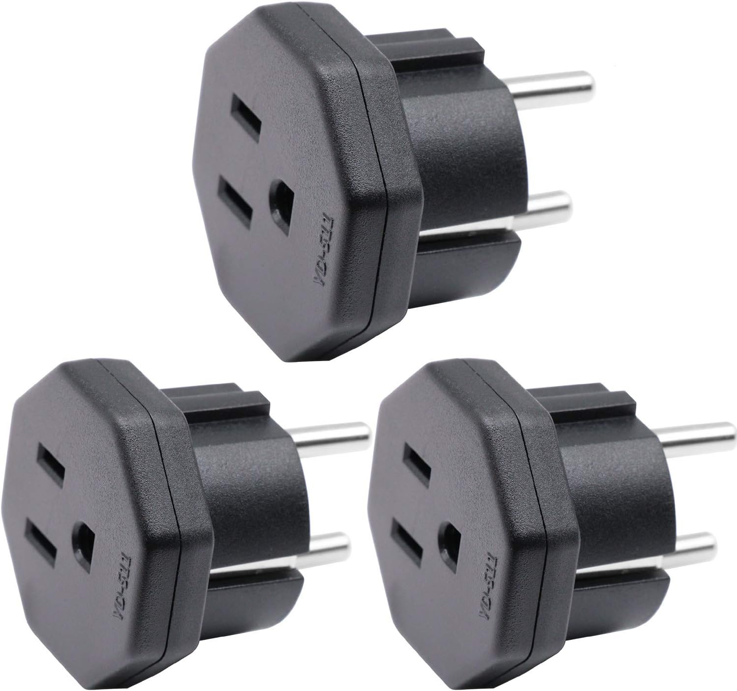 Us/jp/ca Stecker Auf Eu/de/fr/it/es Buchse Adapter, Kompatibel Mit Elektronischen Geräten (3 Schwarze Teile).