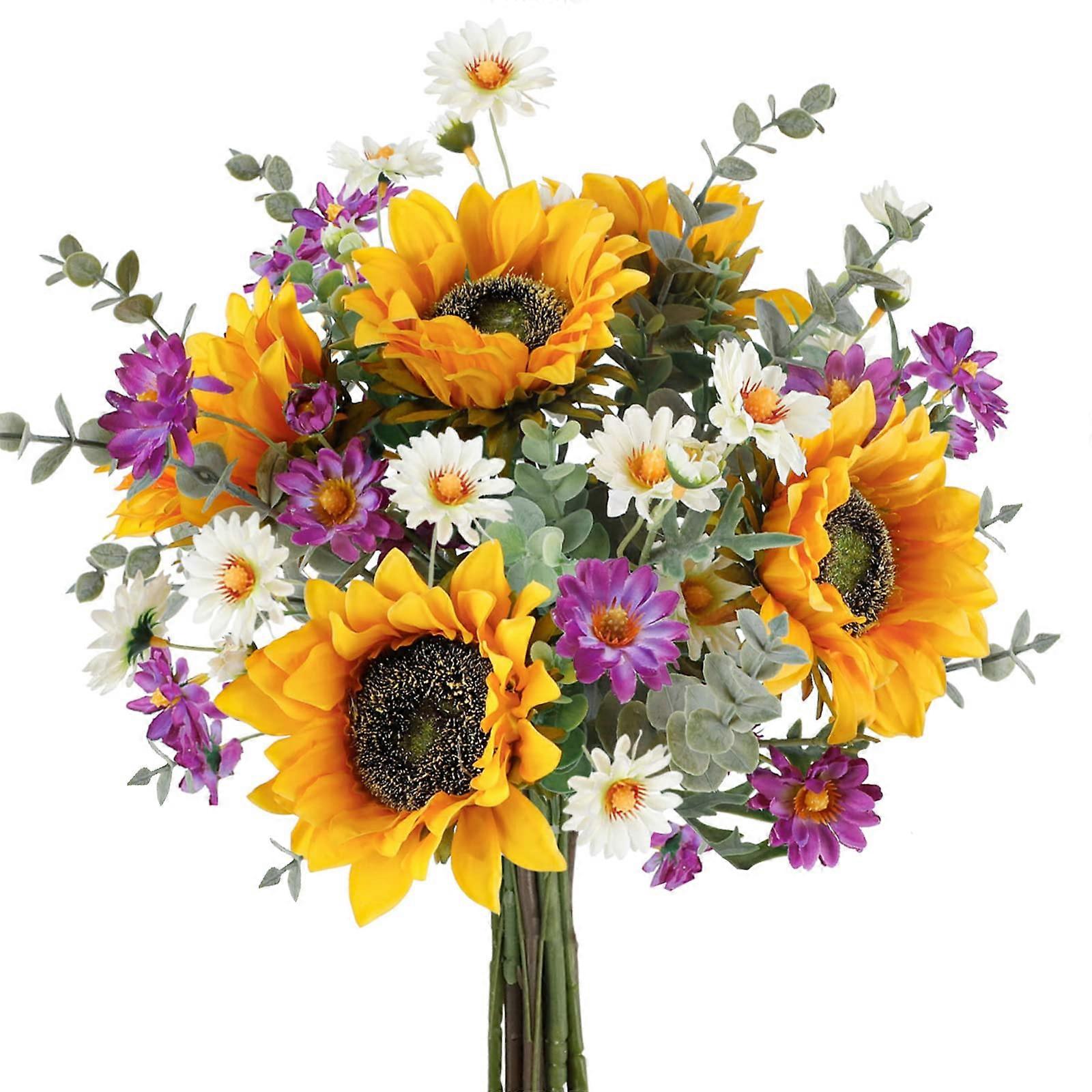 Künstliche Sonnenblumensträuße, Die Sich Mit Brautsträußen Aus Sonnenblumen Und Künstlichen Blumen Kombinieren Lassen.
