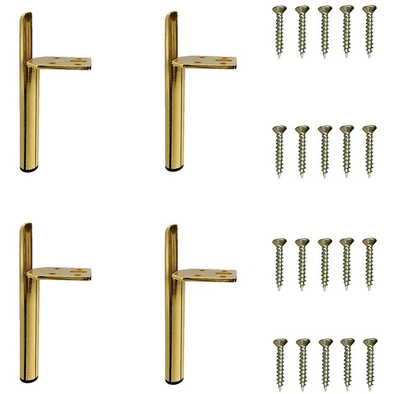 Moderne Möbelfüße (2er-set), Wickeltischbeine, Tischbeine, Bettbeine Mit Schrauben, Goldfarben, 13 Cm