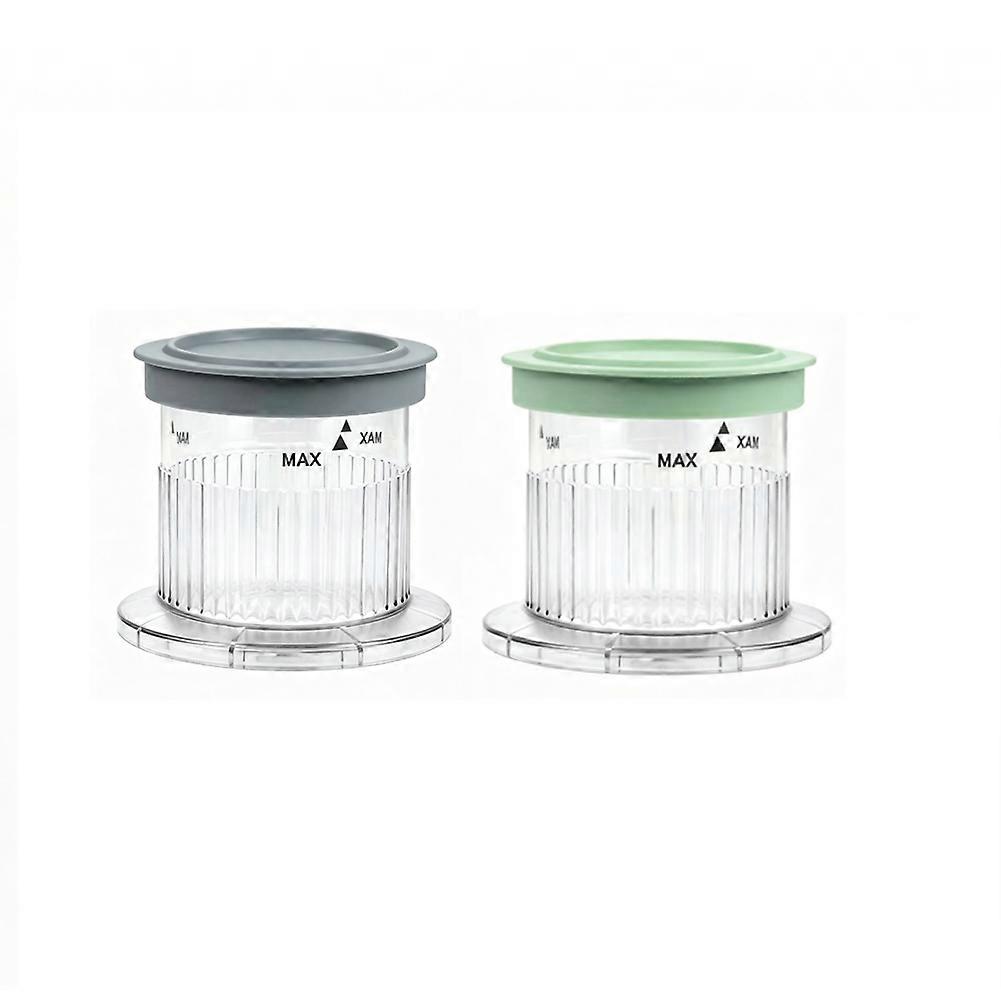 Set Mit 2 Dessertbechern Mit Deckel Für Die Cuisinart Fastfreeze 5-in-1 Eismaschine, Graugrün.