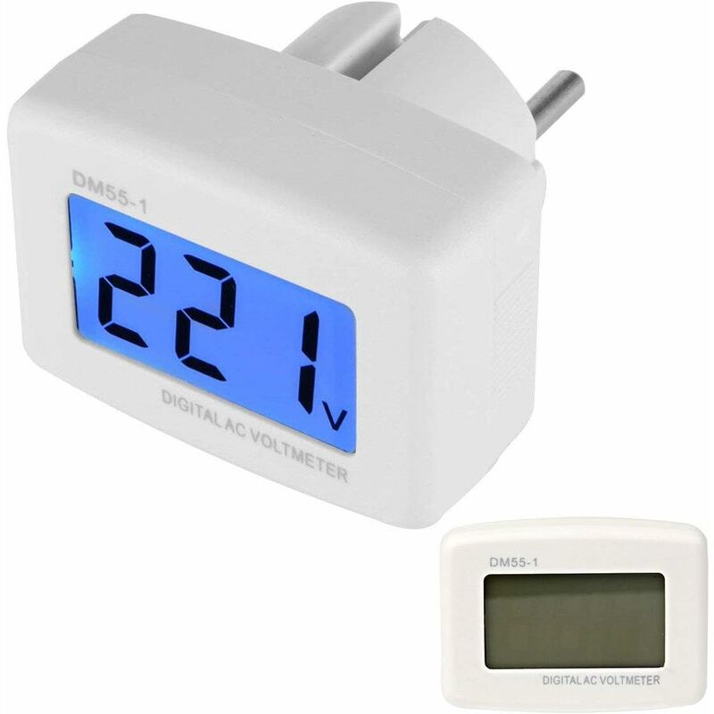 220-v-digitalvoltmeter Mit Blauer Hintergrundbeleuchtung, Spannungsprüfer Mit Eu-stecker, Dm