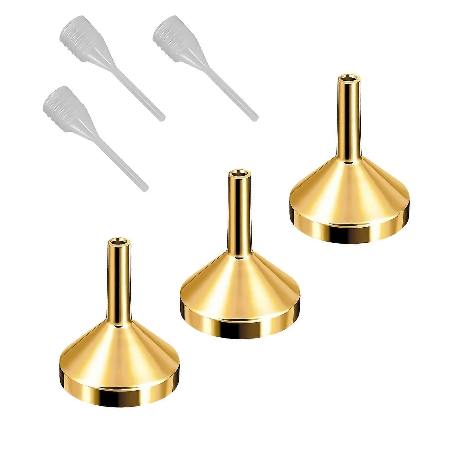 Set Mit 3 Metalltrichtern: Kleiner Pulvertrichter, Parfümtrichter, Flüssigkeitstrichter Für Flaschen, Küchenkosmetiktrichter