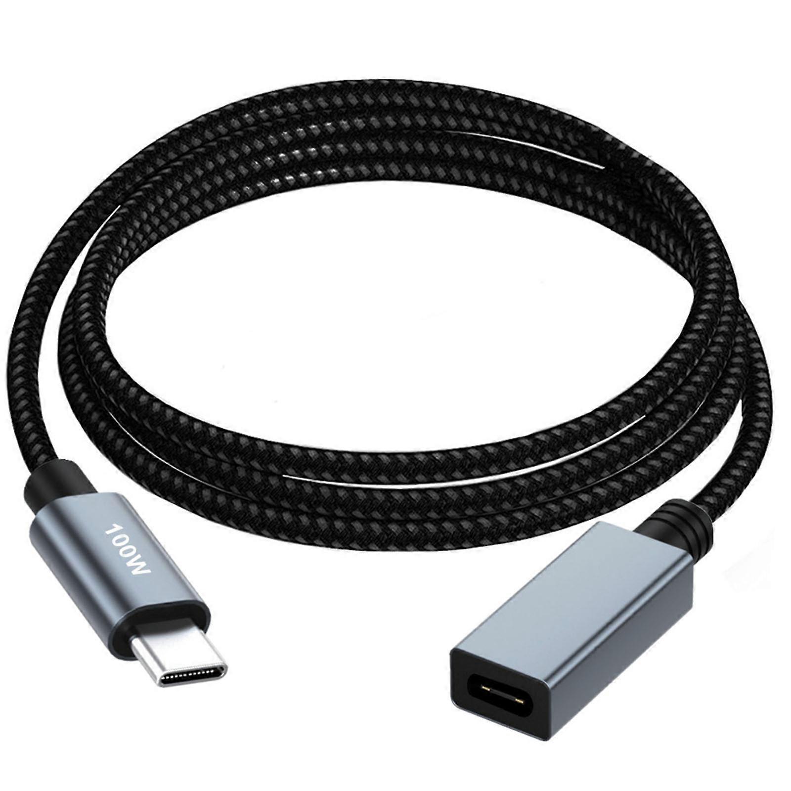 Pd100w Usb-c-verlängerungskabel, Kompatibel Mit Schnellladen Und Datenübertragung Mit 480 Mbit/s, Geflochtenes Nylonkabel Mit Markierungschip