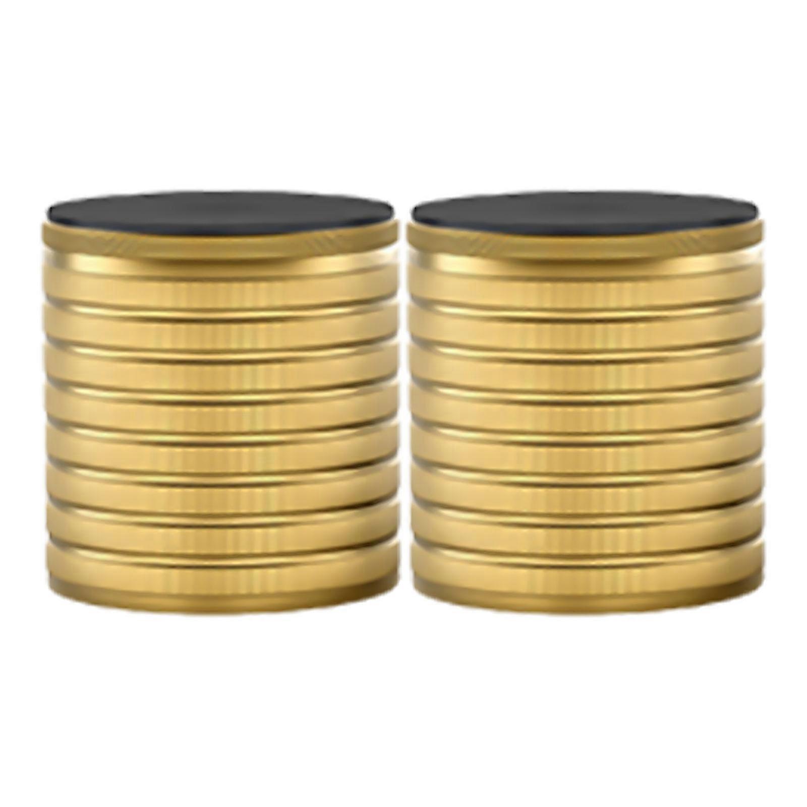 Set Aus 2 Höhenverstellbaren Möbelfüßen (3,3 Cm Bis 75 Mm), Aus Aluminium, Glänzend Goldfarben.