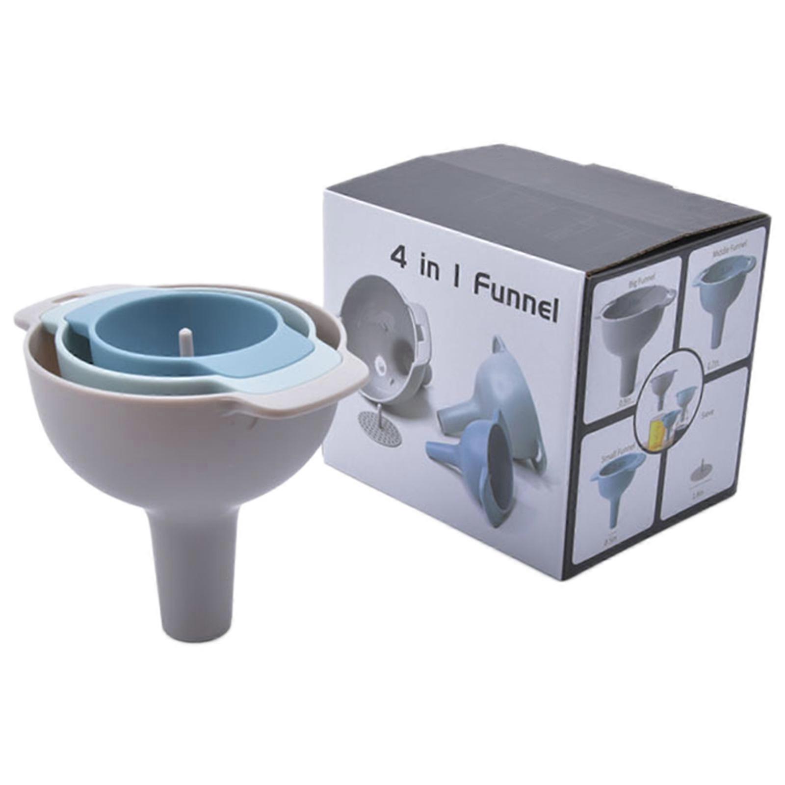 4-in-1-set Zum Ausgießen Von Flüssigkeiten: Flaschenfülltrichter, Robuster Küchentrichter Aus Kunststoff, Geeignet Für Küchen Und Restaurants.