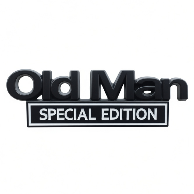 Pc-autoemblem Der Old Man Edition, Universelles Zubehör, Kompatibel Mit Allen Fahrzeugen, Schwarz-weiß