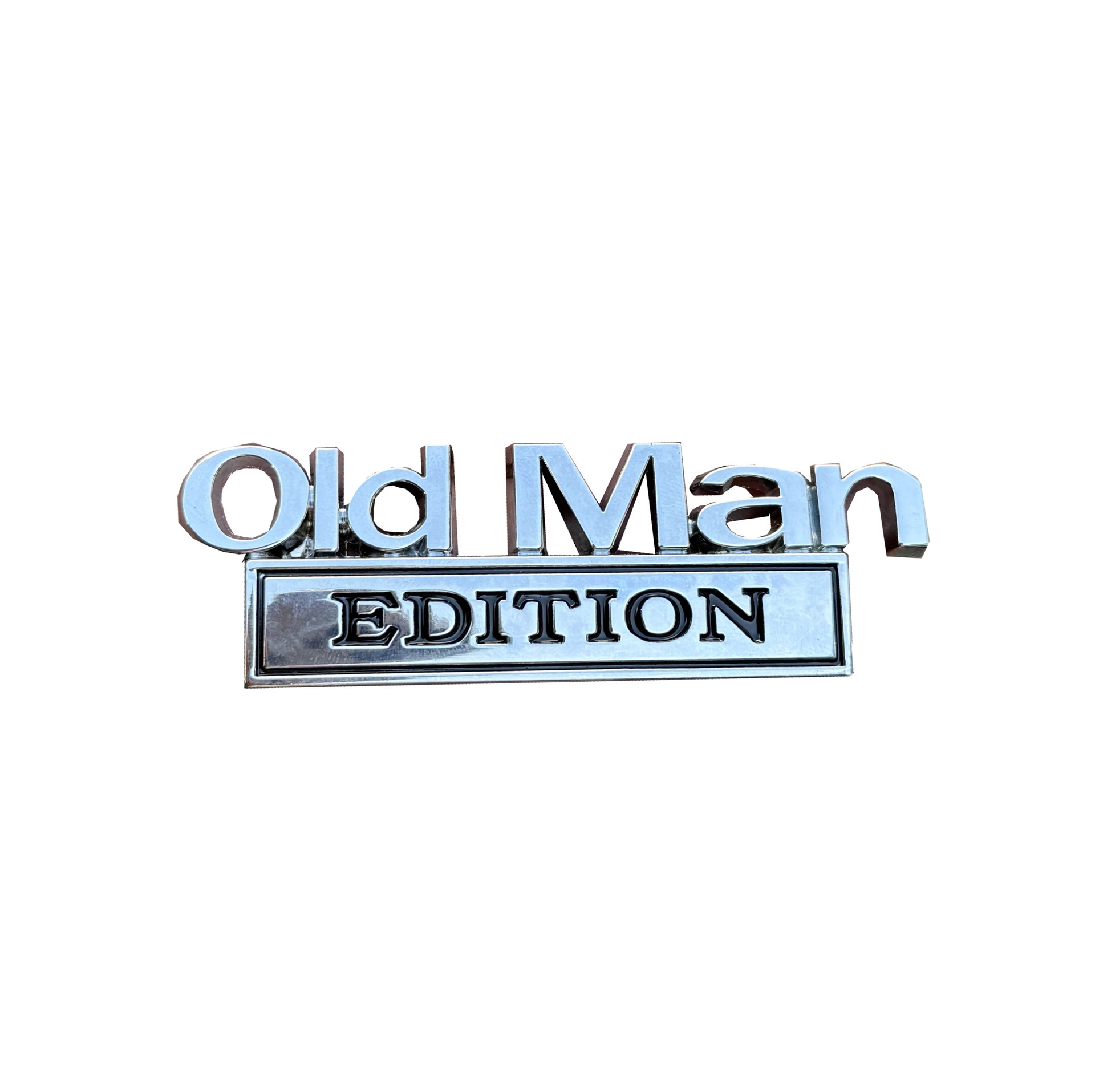 1 Universelles Autoemblem „represents Old Man Edition“, Kompatibel Mit Allen Fahrzeugen, Silber Und Schwarz.