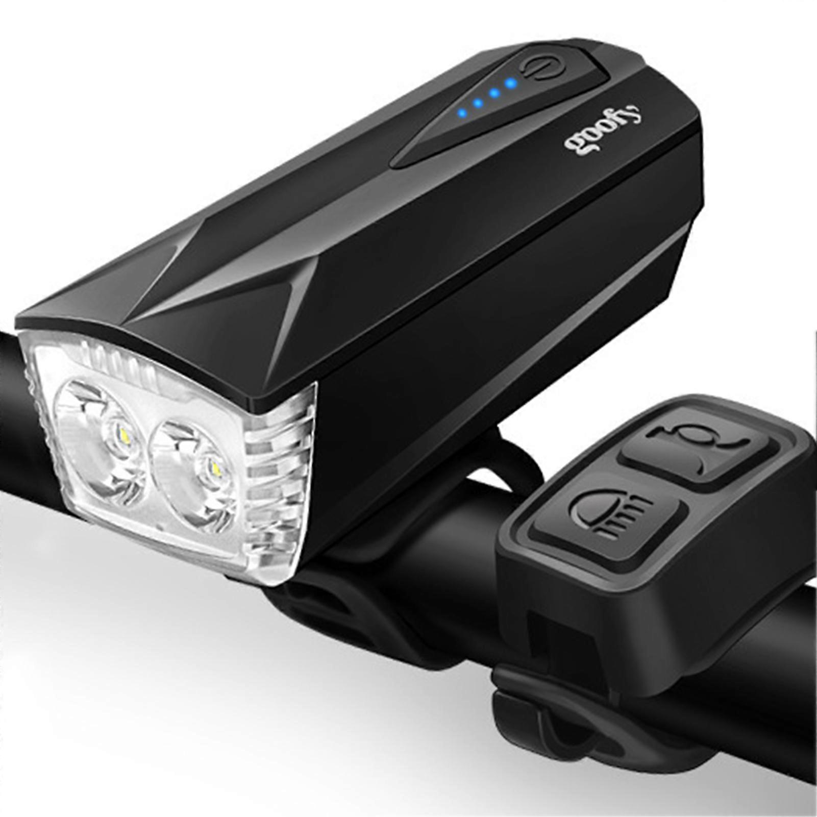 Fahrradlicht Mit Hupe, Usb-aufladbar, Led-frontlicht Für Fahrräder, Geeignet Für Nachtfahrten.