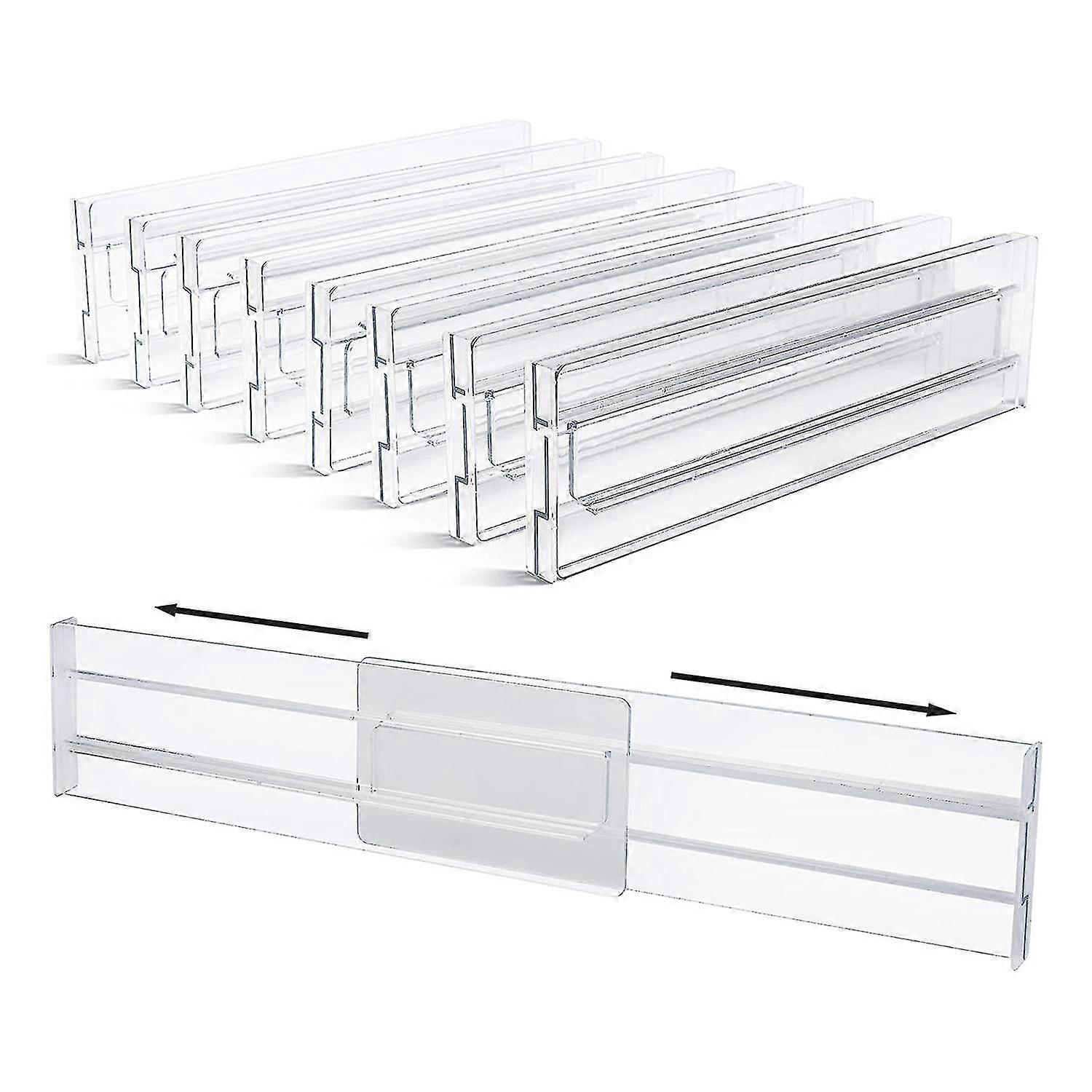 Set Aus 8 Schubladeneinsätzen, Höhenverstellbar (8,1 Cm), Ausziehbar Für Küchenschubladen Von 28 Bis 52,3 Cm.