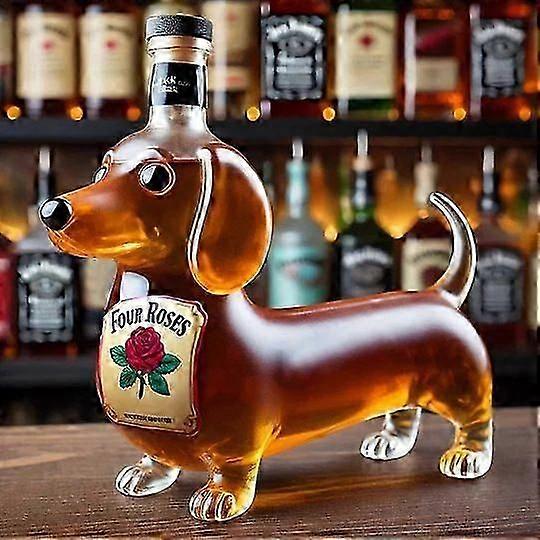 Whiskyflasche In Dackelform, Witzige Whiskyflasche In Dackelform, Weinflaschen Aus Glas Mit Dackelfigur, Dekorative Karaffe In Dackelform, Geeignet Für Bar, Zuhause Oder Büro