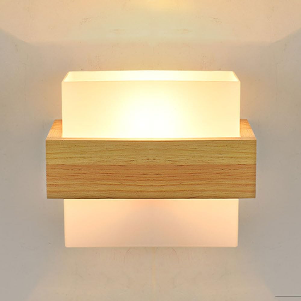 Wandleuchte Aus Holz, Kreative Wandleuchte, Nachttischlampe, Wandleuchte Geeignet Für Das Wohnzimmer, Leuchtmittel Nicht Enthalten