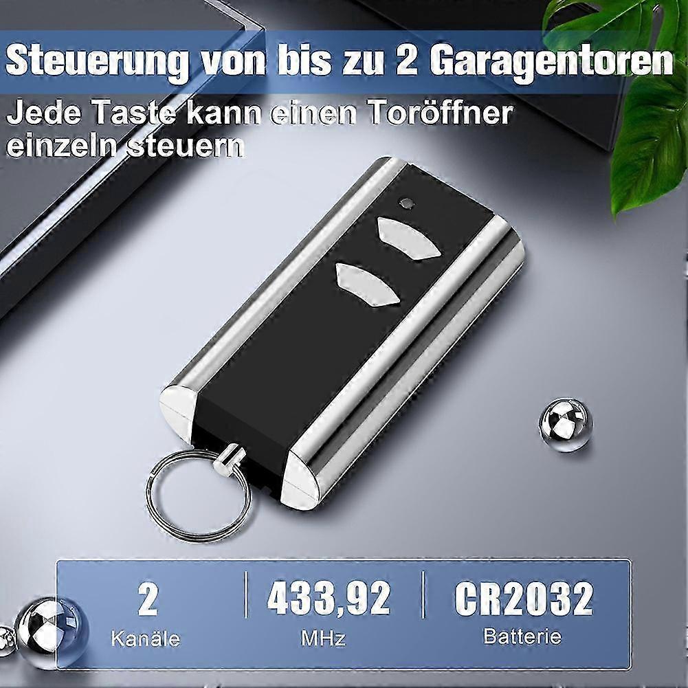 Set Mit 2 Ersatz-fernbedienungen Für Garagentore, Kompatibel Mit Dem Handsender Rcu 433-2k, 433,92 Mhz Für Garagentoröffner