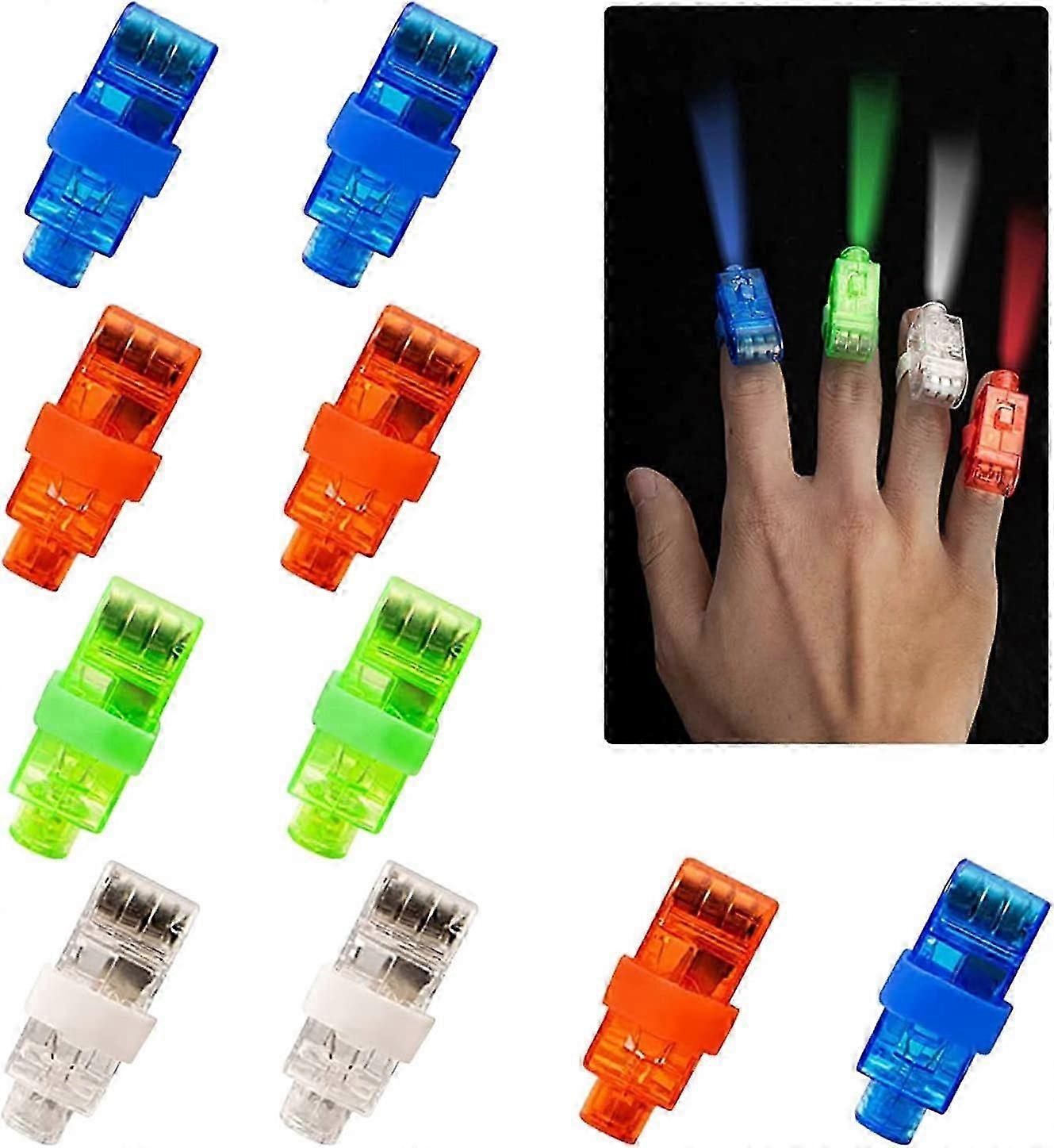 Led-fingerlichter, 20er-packung, Bunte Led-fingerlichter, Led-fingerlicht-geschenk, Leuchtringe