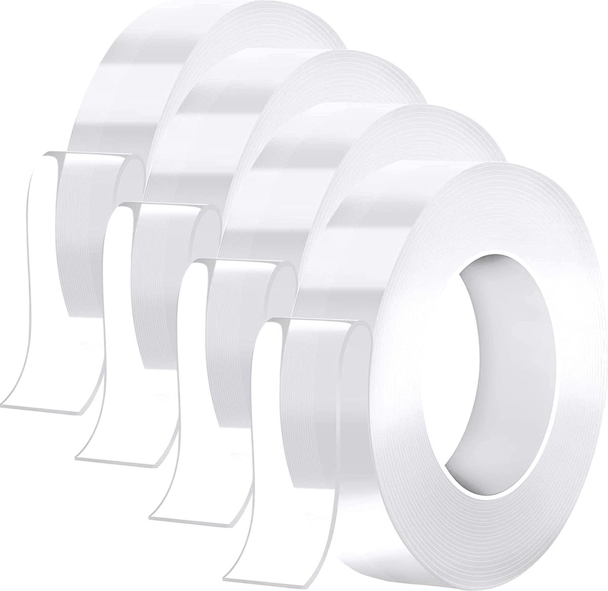 Doppelseitiges Klebeband – 4er-pack – Doppelseitiges Montageklebeband – Extrem Starkes Nano-doppelklebeband – Transparent