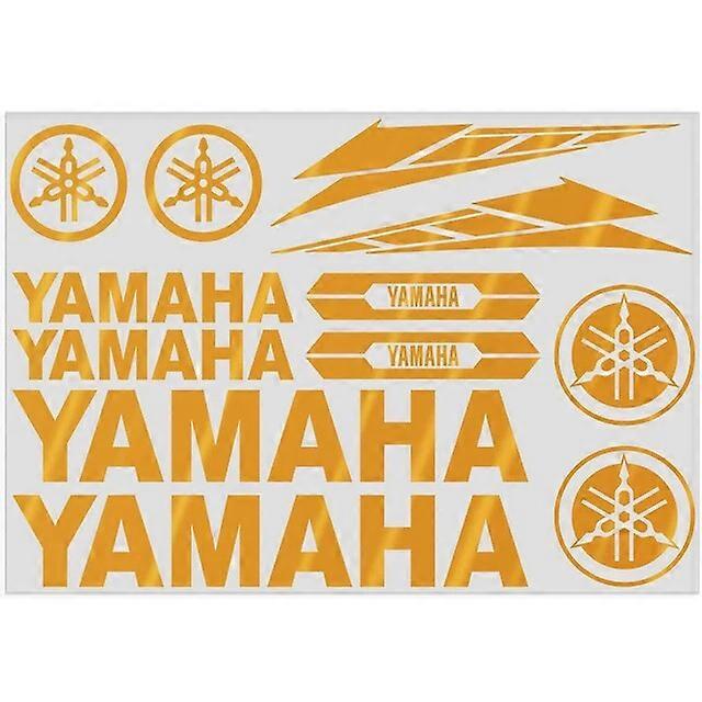Aufkleber Kompatibel Mit Yamaha Motorrädern, Logo, Tank, Aufklebersatz, Fahrzeugklebefolie - Farbe: Mattgold