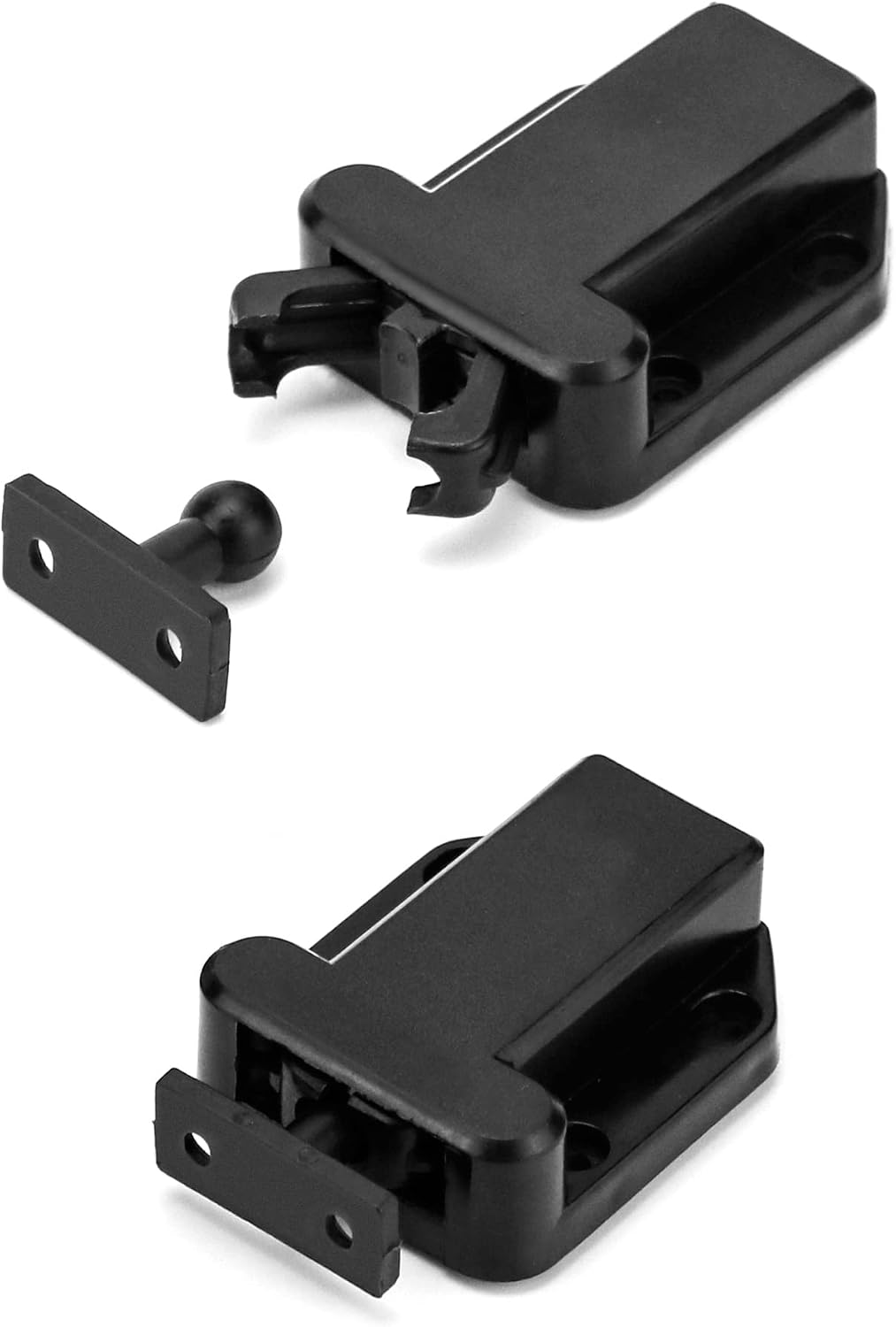 Set Mit 6 Druckverschlussriegeln (schwarz), Kompatibel Mit Schranktüren