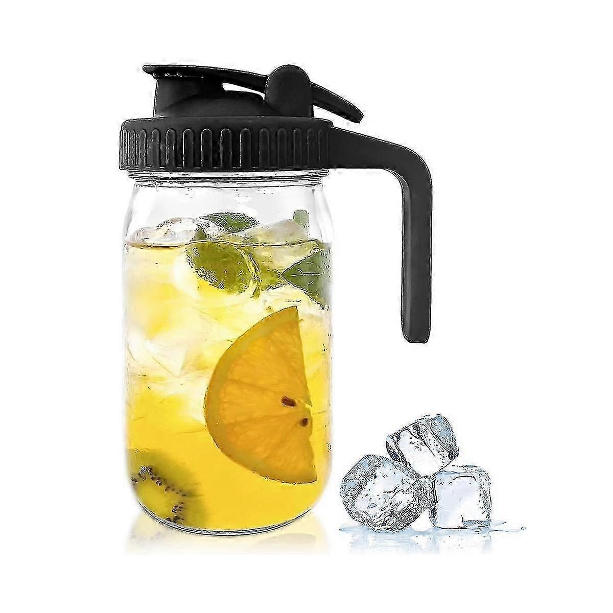 950-ml-einmachglas Mit Ausgießdeckel – Glaskrug Mit Deckel, Muttermilchkrug, Geeignet Für Saft, Milch Und Kaffee
