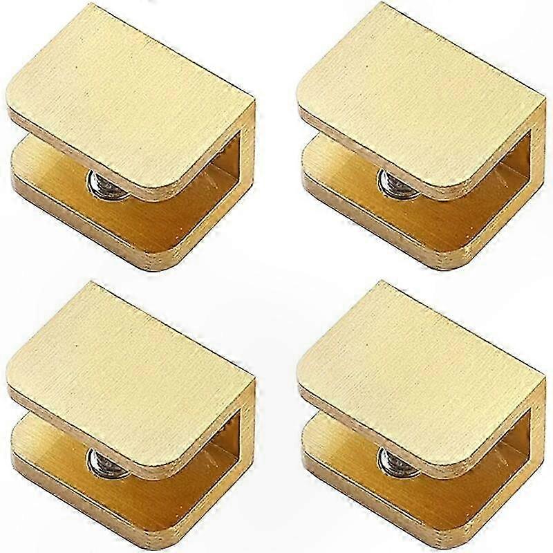 Set Mit 4 Bohrfreien Glasclips, Kompatibel Mit 10–12 Mm Dicken Glasböden, Goldfarben