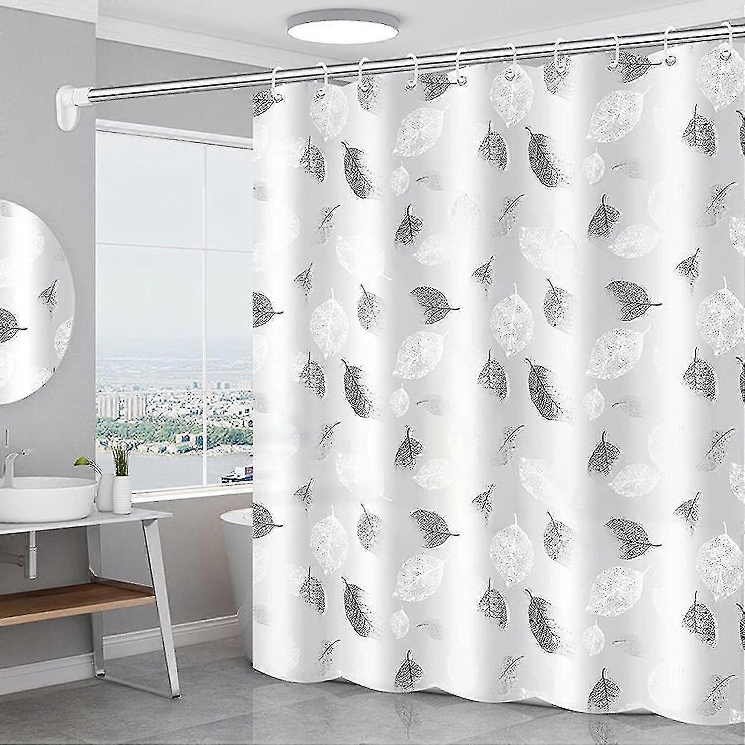 Duschvorhang, Duschvorhang Aus Polyester, Schimmelresistenter Duschvorhang, Transparenter Duschvorhang, Waschbarer Duschvorhang, Weißer Stoffduschvorhang (1