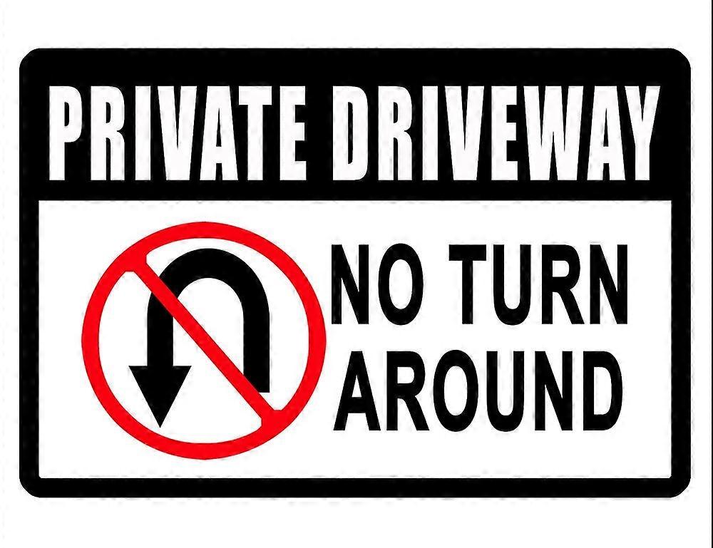 Abbiegeverbotsschild Für Private Einfahrt. Robustes Aluminium, Edelstahl, Transparent.