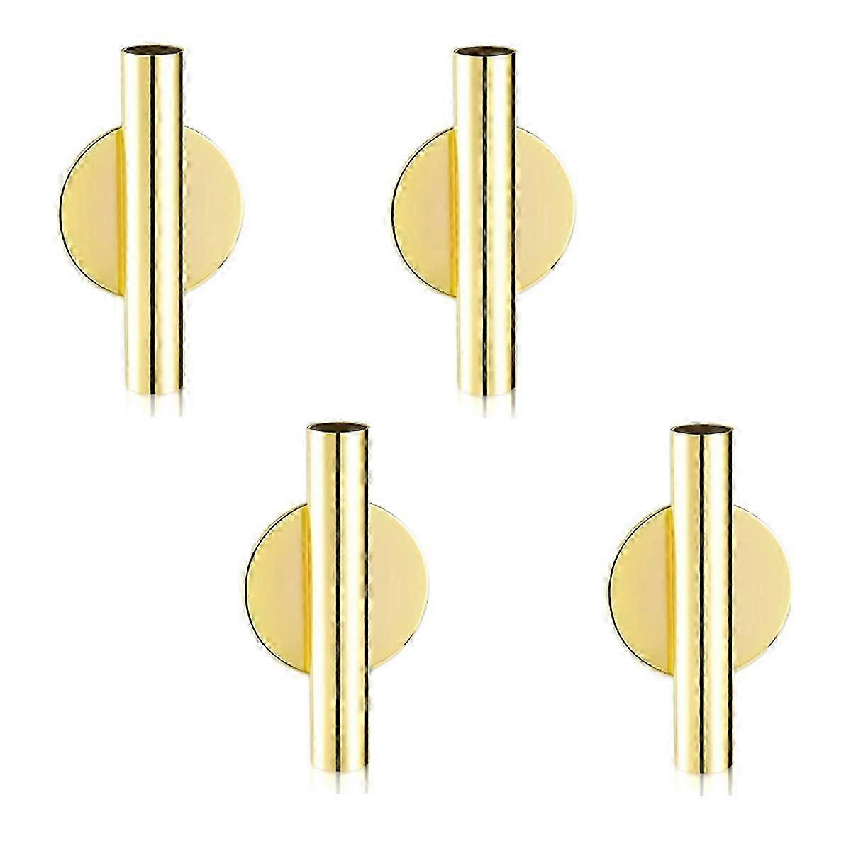Set Aus 4 Metall-wandhalterungen Für Röhrenförmige Blumenvasen, Kompatibel Mit Präsentationsständern.